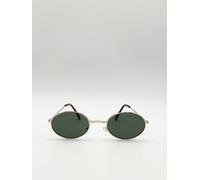 SVNX Retro Round Sunglasses in Gold - One Size - Gold/Black