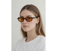 SVNX Retro Rounded Square Sunglasses In Tortoiseshell Orange - Orange - One Szie