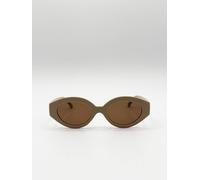 Svnx Retro Small Oval Sunglasses Beige Beige