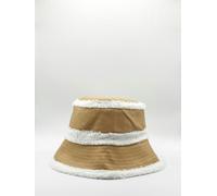SVNX Reversible PU Bucket Hat with Borg Trims - One Size - Cream