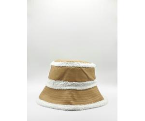 SVNX Reversible PU Bucket Hat with Borg Trims - One Size - Cream