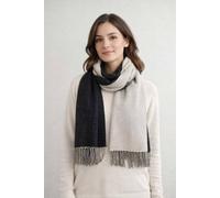 Svnx Reversible Two-Tone Cashmere Blend Scarf With Tassels In Black Black One Size