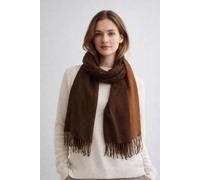 Svnx Reversible Two-Tone Cashmere Blend Scarf With Tassels In Brown Brown
