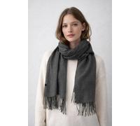 Svnx Reversible Two-Tone Cashmere Blend Scarf With Tassels In Grey Grey One Size
