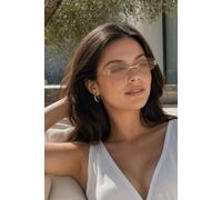 Svnx Rimless Oval Sunglasses In Brown Brown