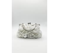 Svnx Rose Satin Clutch Bag In White White