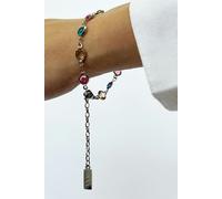 SVNX Round Crystal Bracelet in Multi - Gift Boxed - One Size - Silver