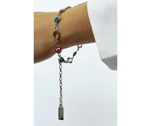 SVNX Round Crystal Bracelet in Multi - Gift Boxed - One Size - Silver