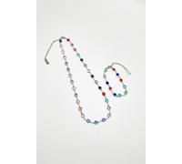 Svnx Round Crystal Necklace And Bracelet Set - Gift Boxed Multi