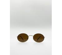 SVNX Round Metal Frame Sunglasses - Gold