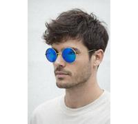 Svnx Round Metal Sunglasses In Shiny Silver Silver