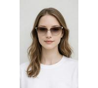 SVNX Roung Flat Top Metal Sunglasses In Brown - Brown - One Szie