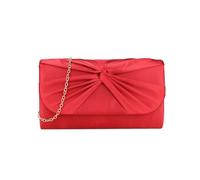Svnx Ruched Satin Clutch In Red Red One Size