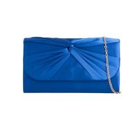 Svnx Ruched Satin Clutch In Royal Royal