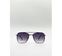 SVNX Silver Aviator Sunglasses with Metal Frames - One Size - Silver