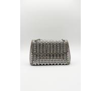 Svnx Silver Embellished Shoulder Bag Silver