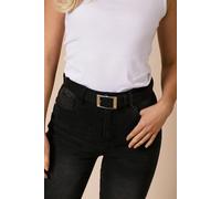 SVNX Silver Square Buckle Belt In Black - Black - One Size