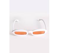 Svnx Slim Oval Retro Sunglasses In White White