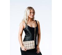 Svnx Soft Faux Leather Quilted Clutch & Crossbody Bag In Beige Beige