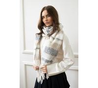 SVNX Soft Neutral Striped Scarf - Cream and Beige - One Size