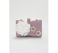 Svnx Square Clutch Bag With 3D Florals In Pink Pink One Size