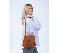 Svnx Square Faux Leather Backpack In Brown Brown
