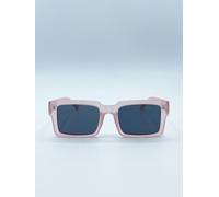SVNX Square Frame Sunglasses in Matte Pink with Black Lenses - One Size - Matte Pink
