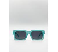 Svnx Square Matte Crystal Frame Sunglasses In Mint Mint