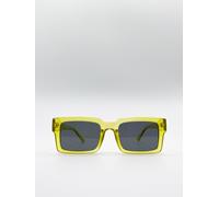 SVNX Square Matte Crystal Frame Sunglasses in Yellow SVNX Yellow One Size