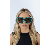SVNX Square Oversized Mask Sunglasses in Aqua Grey - Blue - One Size