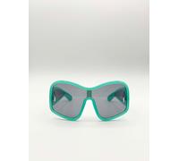 SVNX Square Oversized Mask Sunglasses in Aqua Grey in Blue SVNX Blue One Size