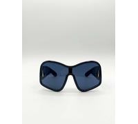 SVNX Square Oversized Mask Sunglasses in Black