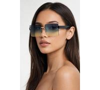 SVNX Square Rimless Sunglasses with Ombre Lens in Black SVNX Black One Size