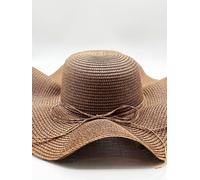 Svnx Straw Wide Brim Floppy Hat In Brown Brown