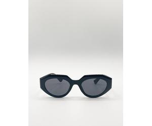 SVNX Structured angular frame cat eye sunglasses - Black - One Size