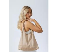 SVNX Suede Hobo Shoulder Bag in Beige