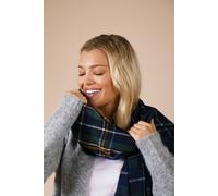 SVNX Tartan Print Scarf In Navy - Navy - One Size