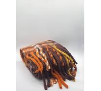 Svnx Tartan Scarf With Tassels In Orange & Brown Multi