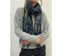 SVNX Tartan Woven with Tassels Blue Multi - Green - One Size