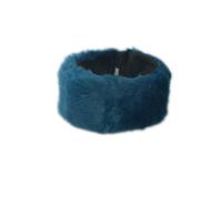 Svnx Teal Soft Faux Fur Headband In Dark Blue Dark Blue One Size