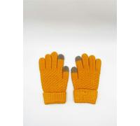 SVNX Textured Touchscreen Knitted Gloves - Mustard Yellow