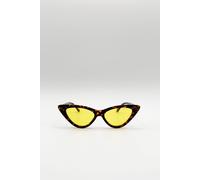 Svnx Tortoiseshell Cat-Eye Sunglasses With Yellow Lense In Brown Brown One Size