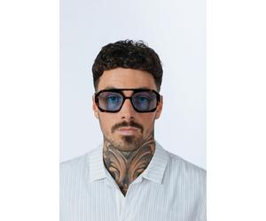 SVNX Tortoiseshell Navigator Sunglasses with Blue Lenses - One Size - Blue