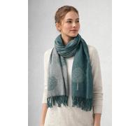 Svnx Tree Print Cashmere Blend Scarf With Tassels In Green Green