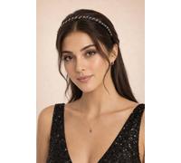 Svnx Two Tone Crystal Headband In Navy Navy