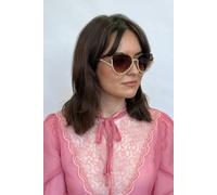 SVNX Upper Rimless Pearl Sunglasses in Gold Brown - Brown - One Size