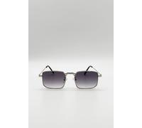 Svnx Vintage Metal Square Sunglasses In Silver Silver