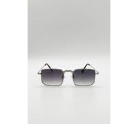 SVNX Vintage Metal Square Sunglasses In Silver - Silver - One Szie