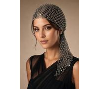 Svnx Vintage Rhinestone Net Headwear In Silver Silver