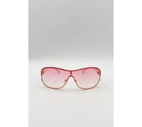 SVNX Vintage Rose Wrap Around Sunglasses In Pink - Pink - One Szie